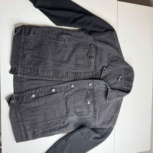 Versona Black Jean Jacket with Gray Sleeves